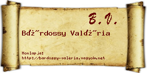 Bárdossy Valéria névjegykártya