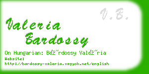 valeria bardossy business card